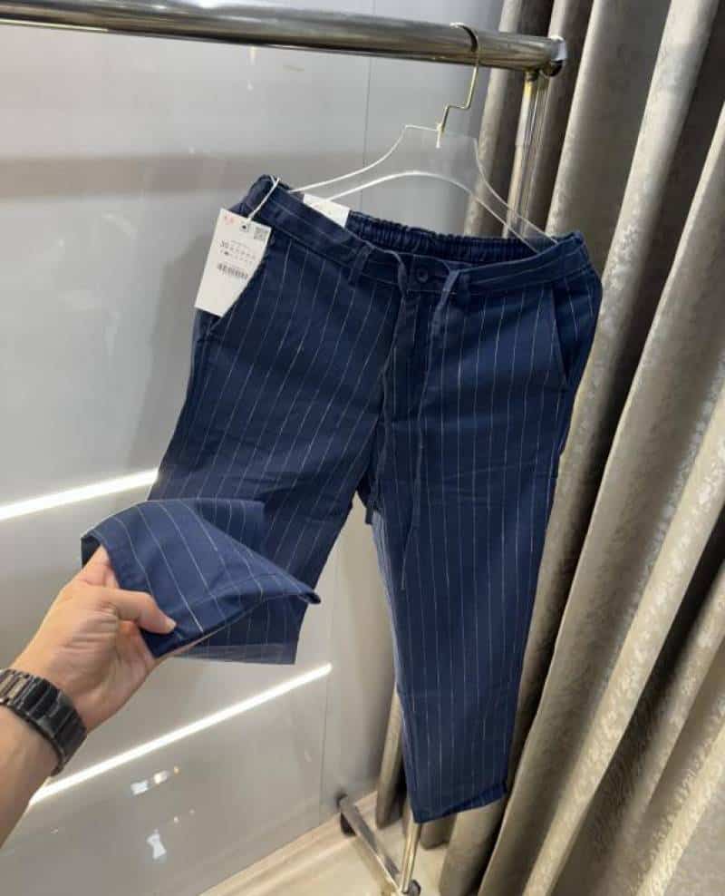 Zar a Navy Blue STR..IPEs Premium Classic Linen Pant Secondary image