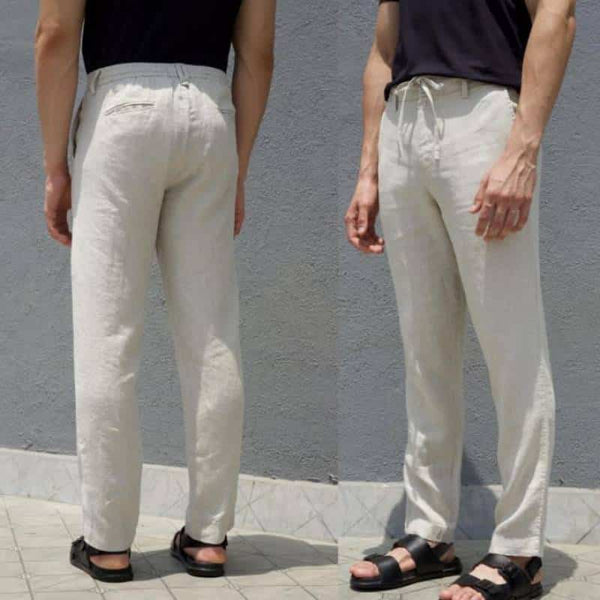 Ralp  Lauren. Cream Premium Pure Linen Trouser