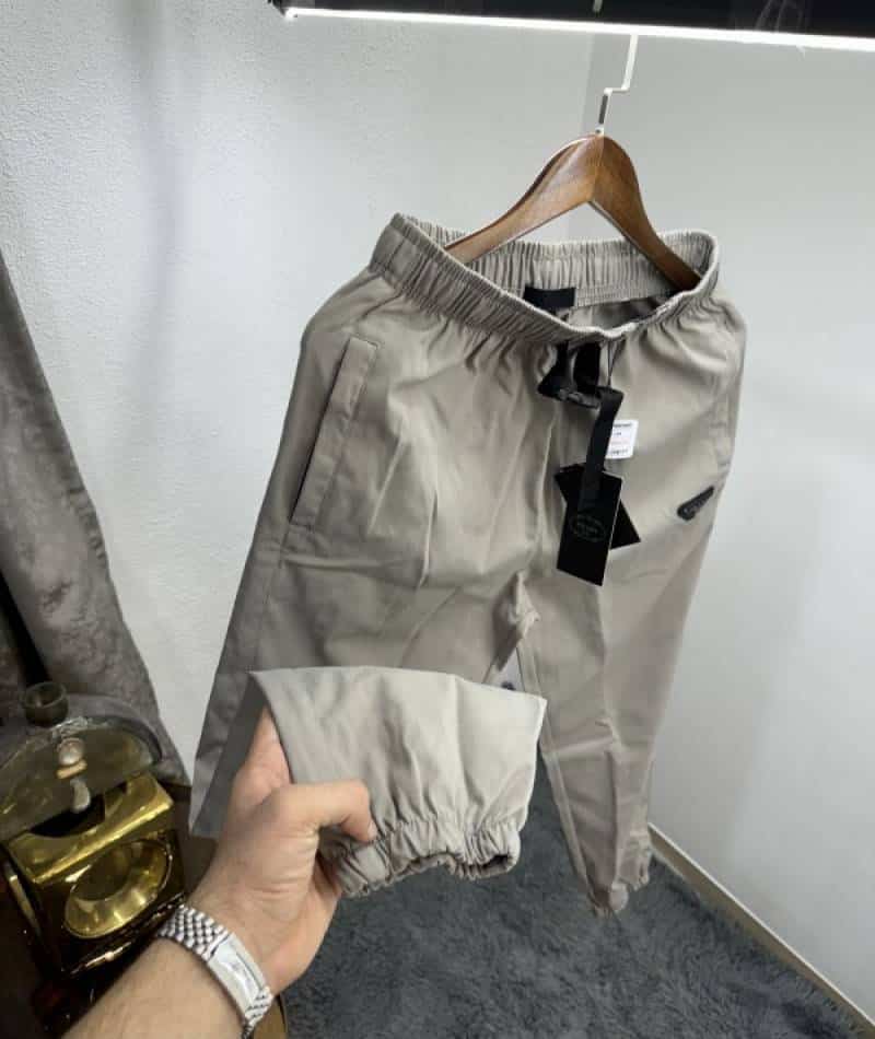 Prad a Milano Light Grey Steel Logo Premium Imported Trackpant Secondary image