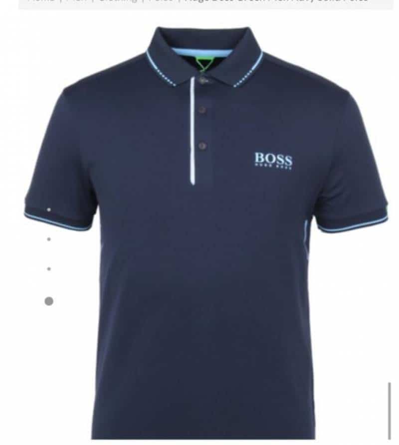 HUgo Bo$S Navy Blue Logo Print Premium Polo T-Shirt Main image