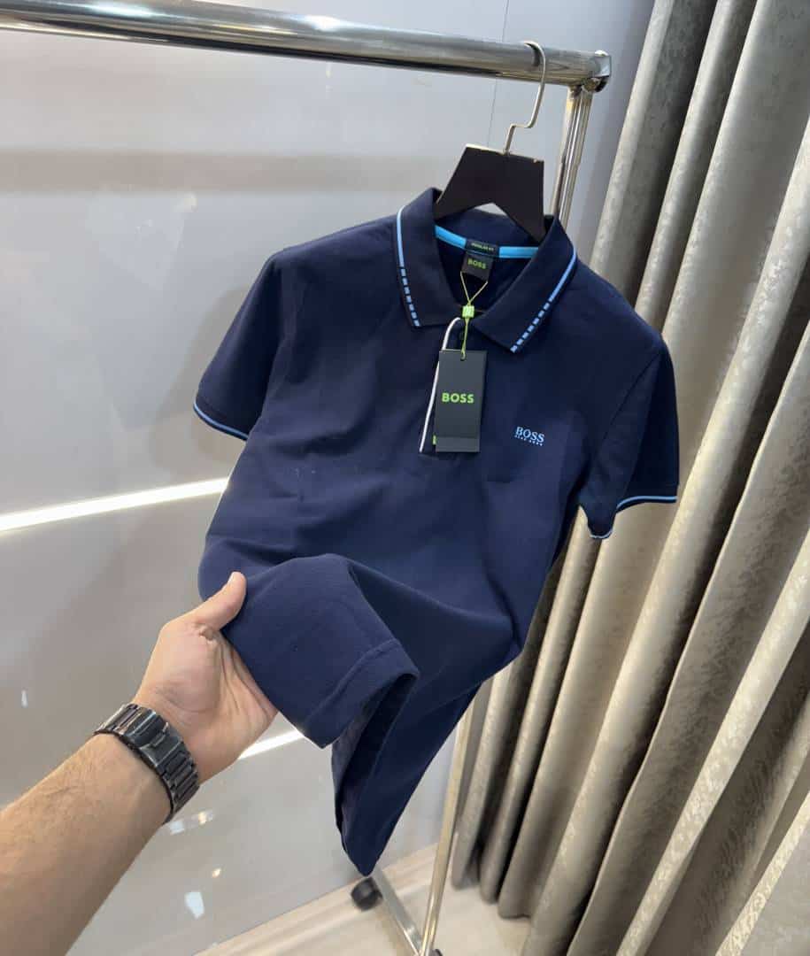 HUgo Bo$S Navy Blue Logo Print Premium Polo T-Shirt Secondary image
