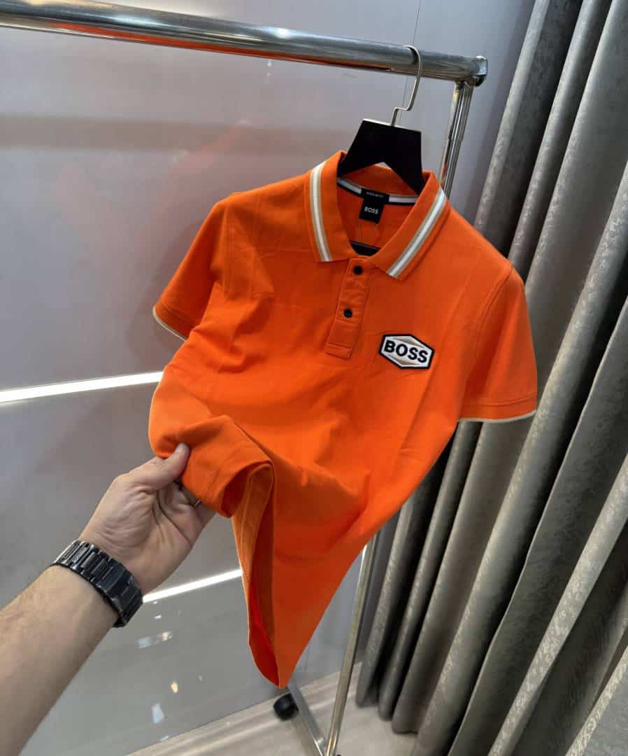 HUGO BO·Ss Orange Logo Print Premium Polo T-Shirt Secondary image