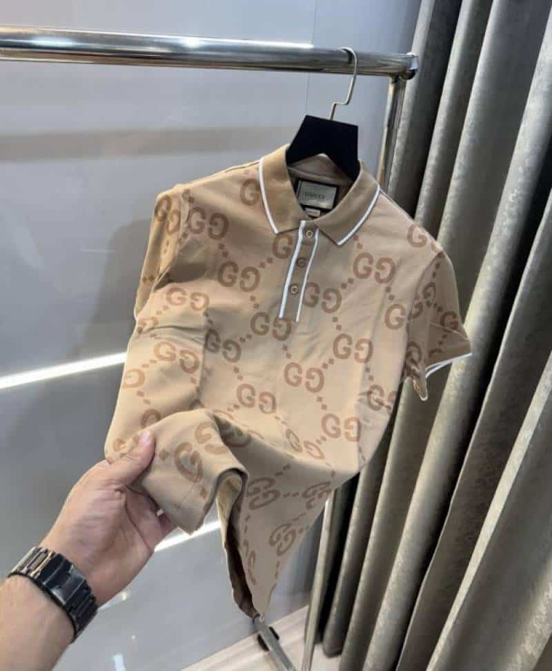 Gucc i Beige Monogr4M Lux!ury Polo T-Shirt Main image