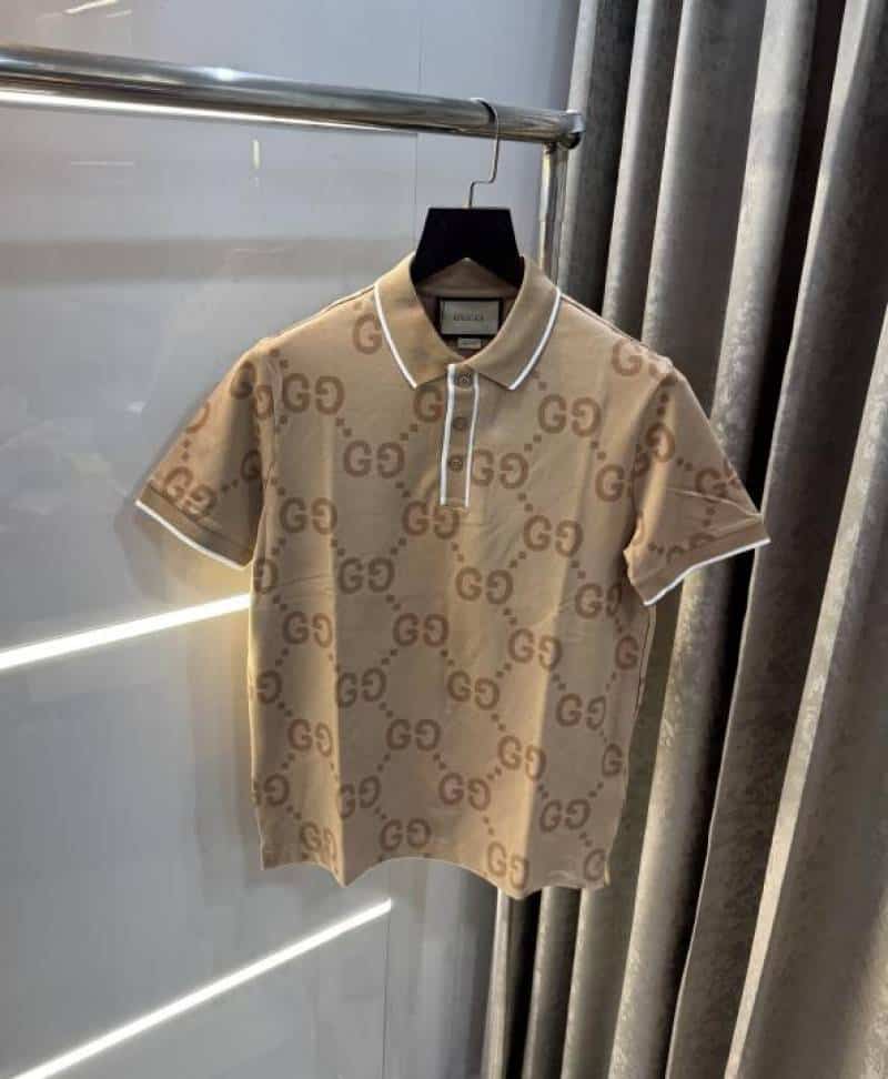 Gucc i Beige Monogr4M Lux!ury Polo T-Shirt Secondary image