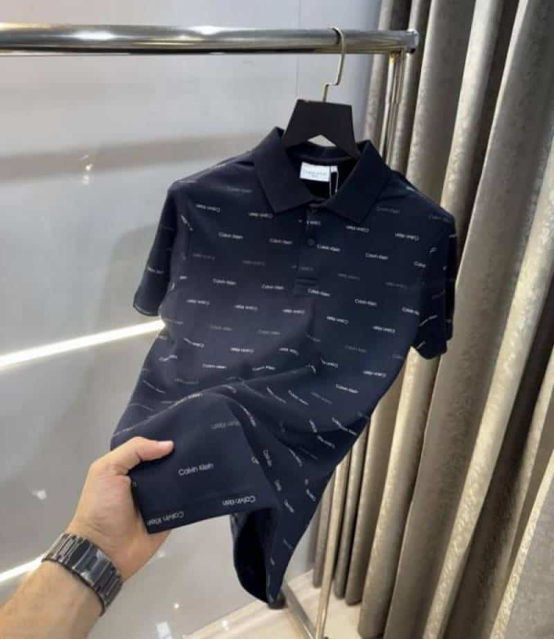 Calvin Klei n Navy Blue Printed Premium Polo T-Shirt Secondary image