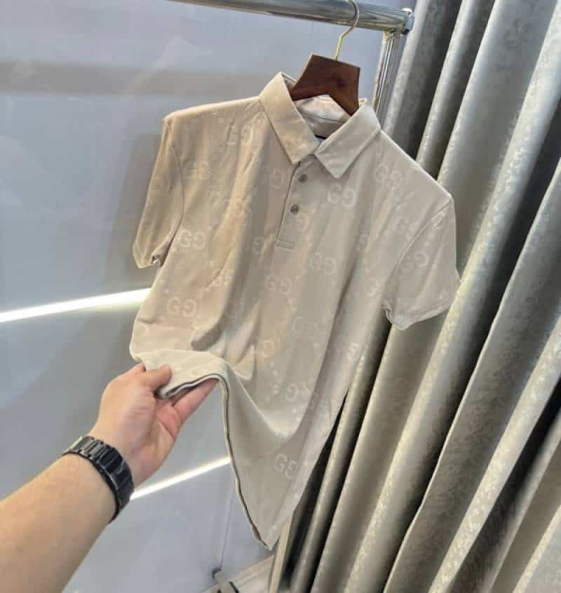 Gucc i Cream MonogR·aM Print Imported Polo T-Shirt Main image
