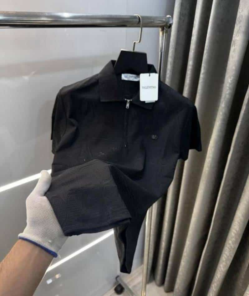 Valentin o Black Monogram Imported LuXury Polo T-Shirt Secondary image