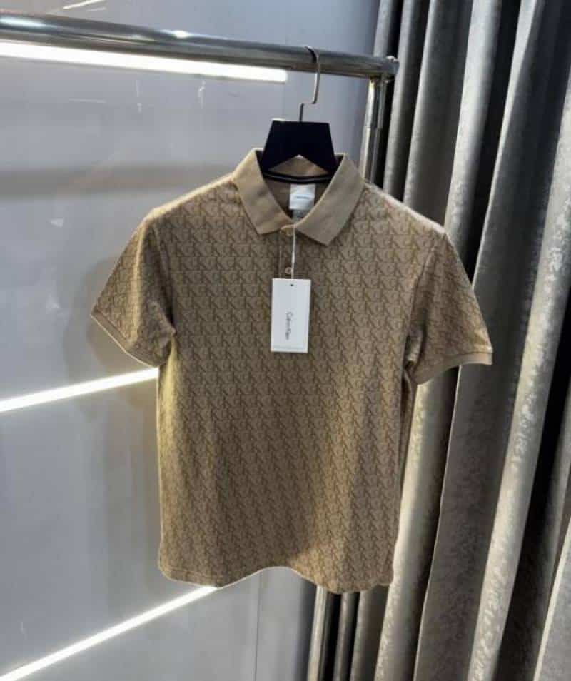 Calvi n Klein Beige Monogram Premium Polo T-Shirt Secondary image