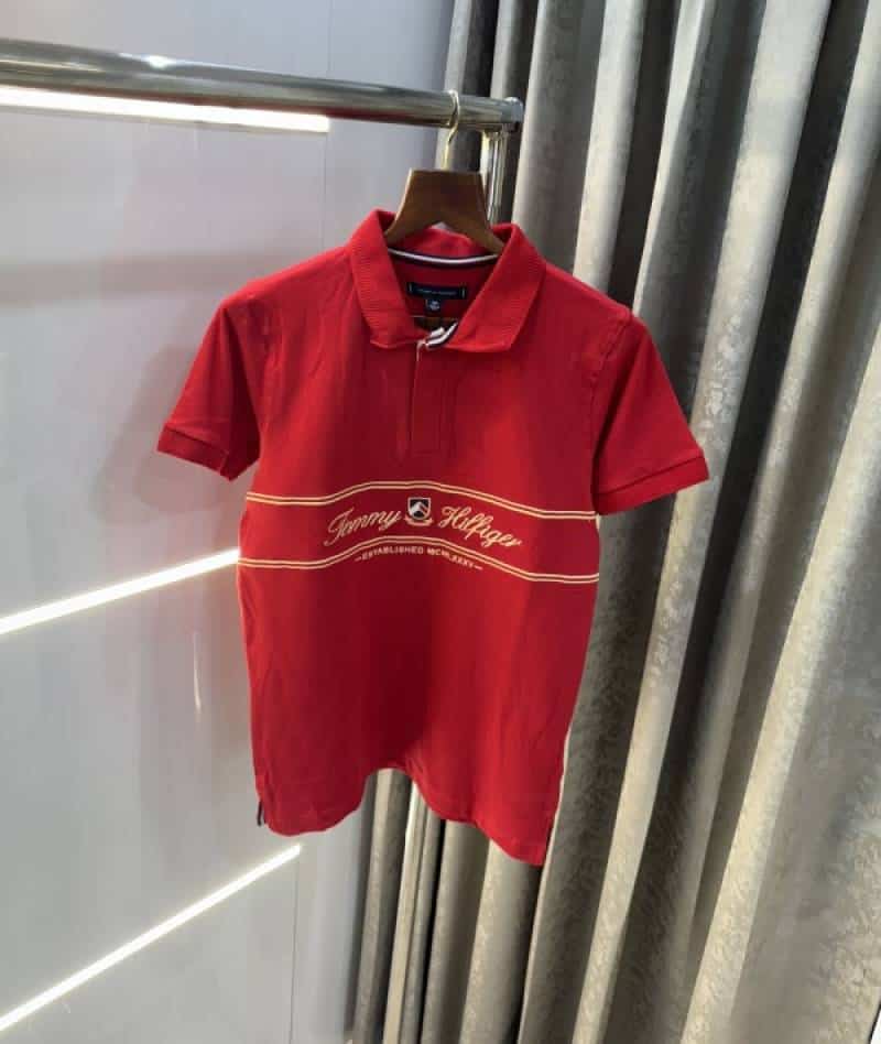 Tommy Hilfiger Red Embroidery Logo Premium Polo T-Shirt Main image