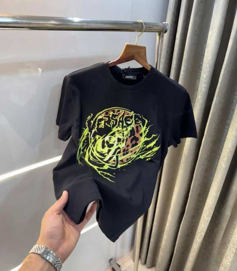 VeRs@ce.   Couture Black Printed Premium T-Shirt Main image
