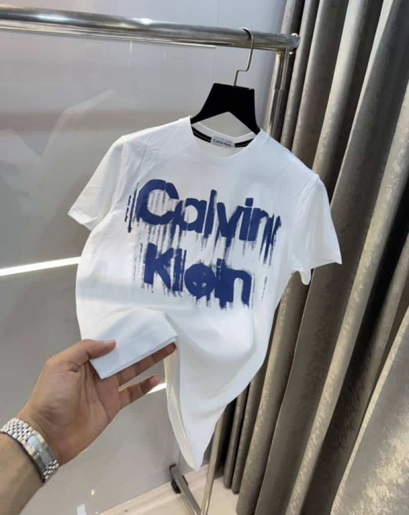 Calvin  Klein White Logo Print Premium T-Shirt