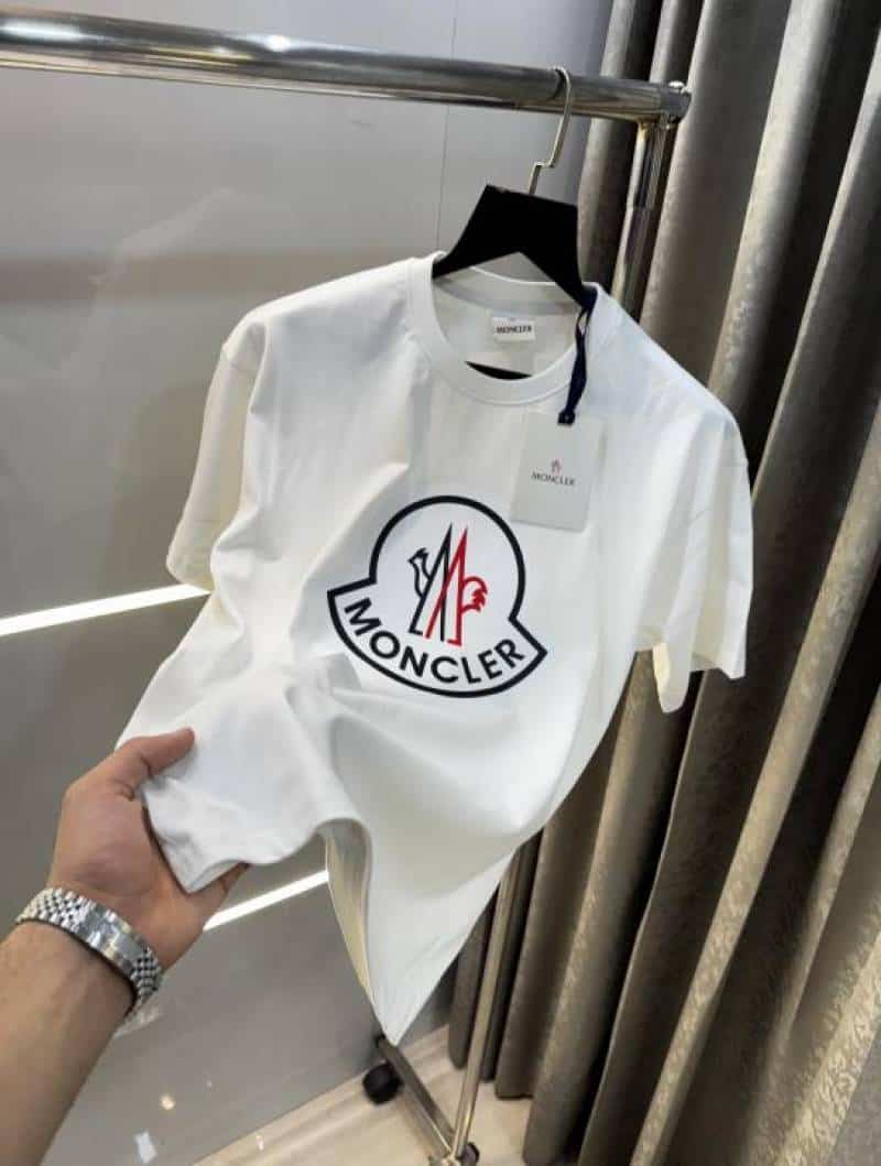 Moncle r White Logo Print Imported Oversized T-Shirt Main image