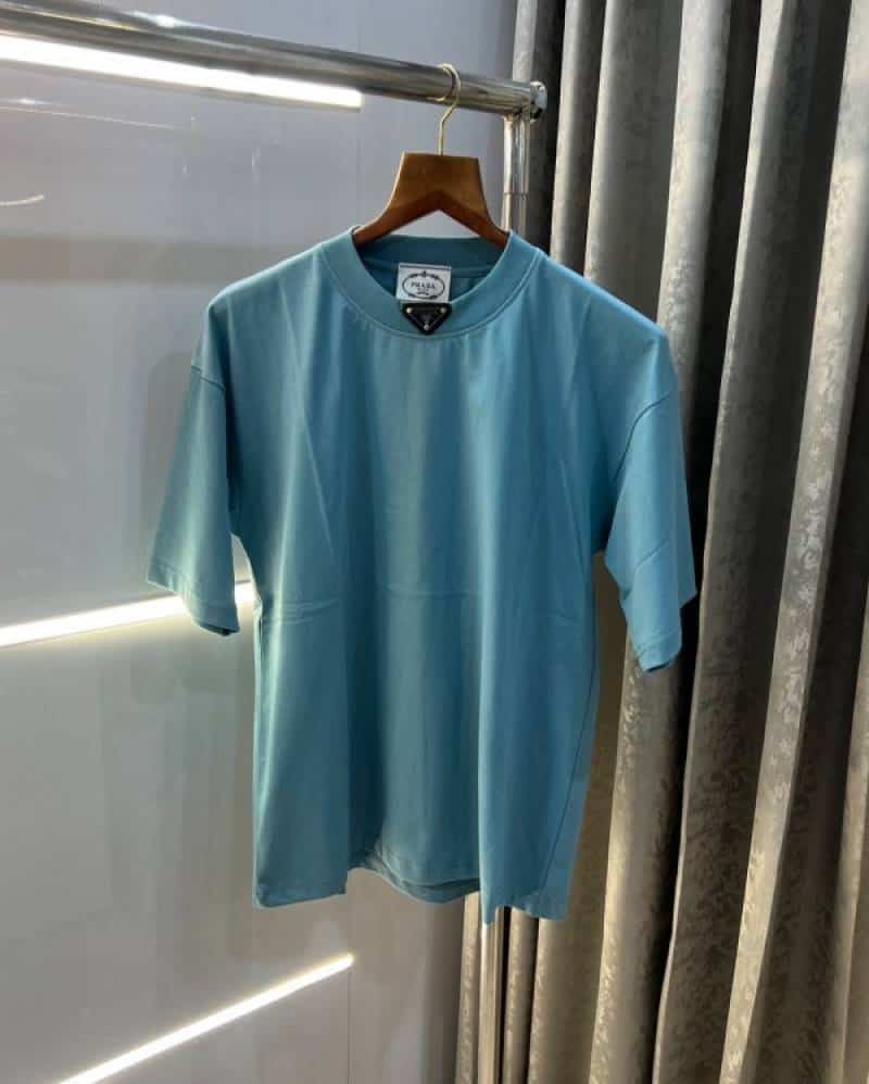 Prad a Milano Blue Steel Logo Imported Oversized T-Shirt
