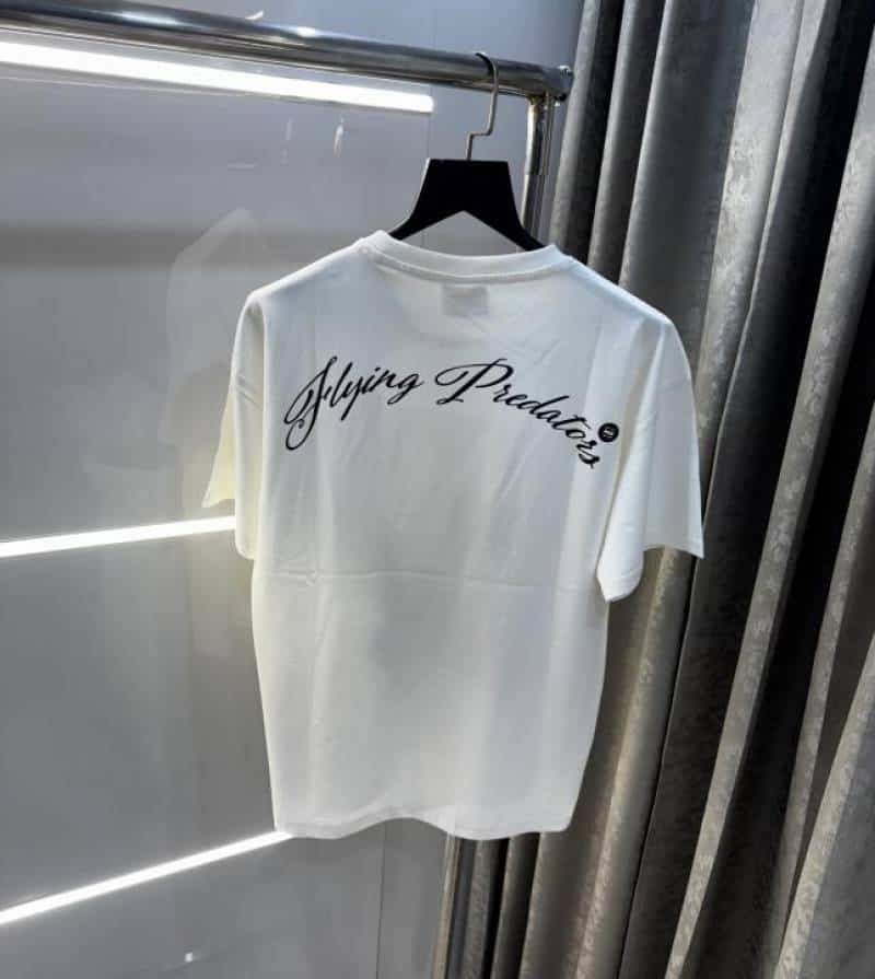 Bluorang White Eagle Embossed Print Imported Oversized T-Shirt