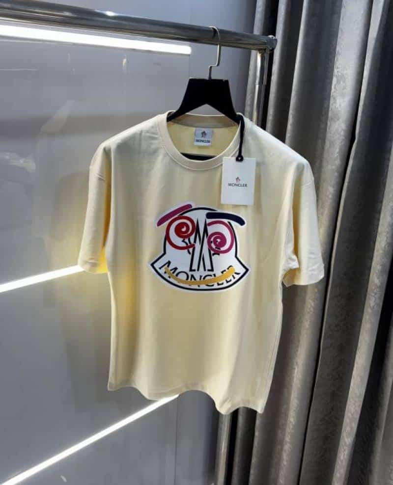 Moncle r Cream Logo Print Imported Oversized T-Shirt Secondary image