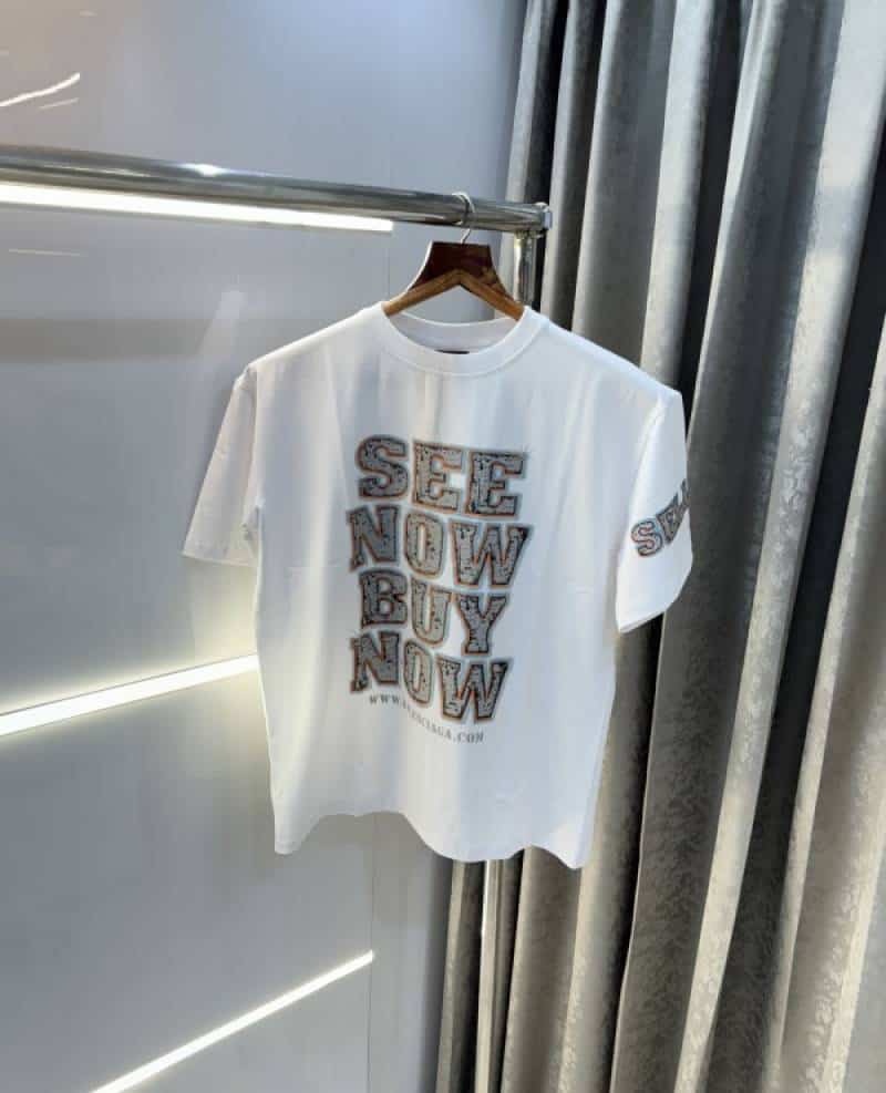 Balenciag a White logo Print Premium T-shirt Secondary image