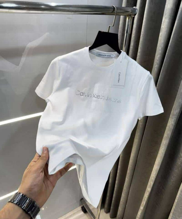 Calvin Klei n White Logo Print Premium T-Shirt