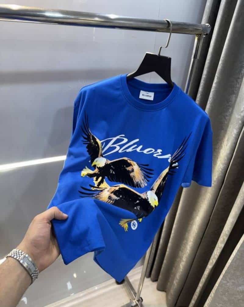 Bluorang Blue Eagle EmBOSsed Print Imported Oversized T-Shirt Main image