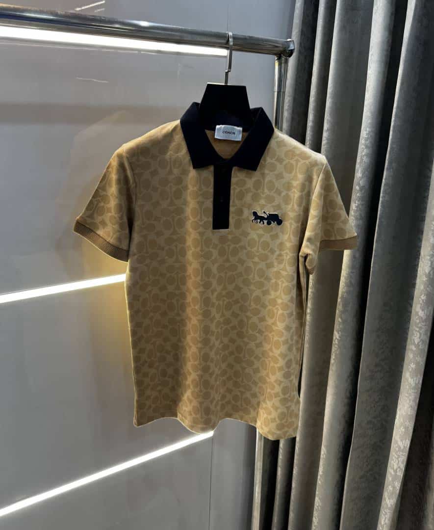Coac h Beige MonogR...am Premium Polo T-Shirt Secondary image