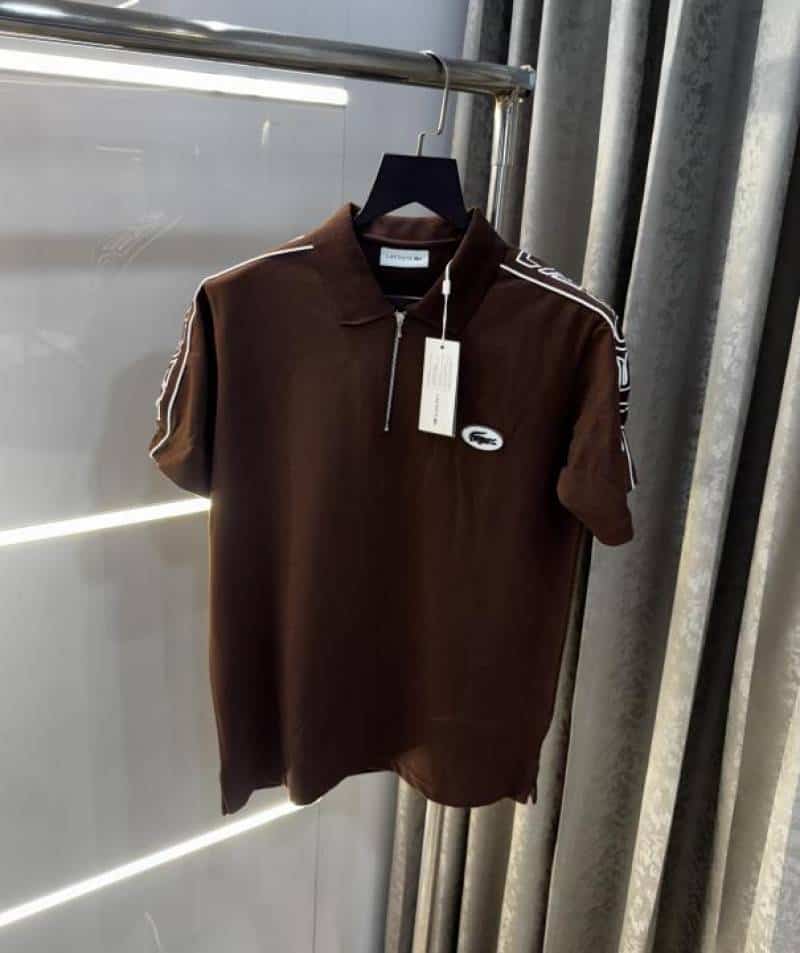 Lacost e Brown Shoulder Logo Premium Polo T-Shirt Secondary image
