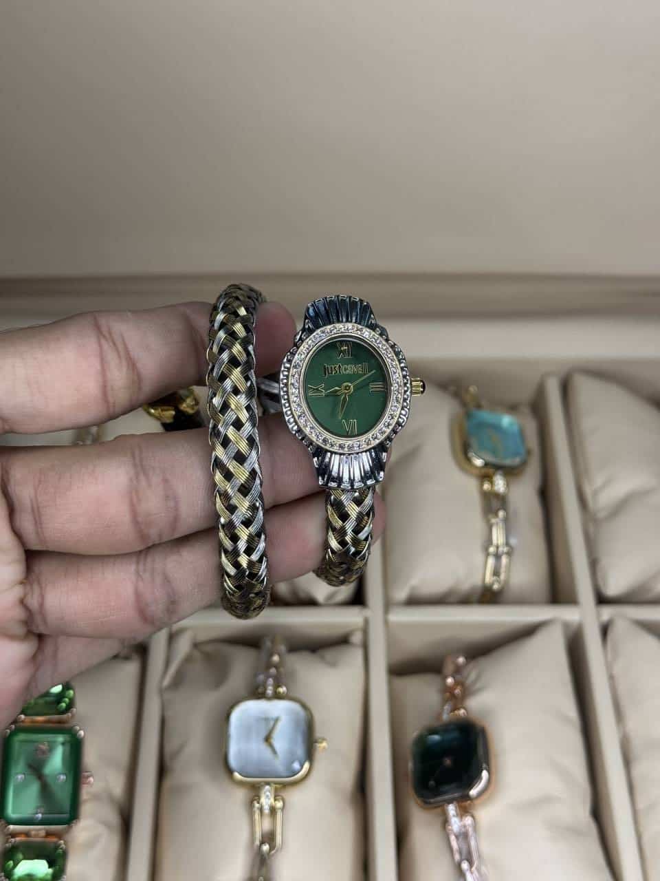 Just Cavalli Twined Dual Tone With Green Dial Premium Ladies Watch Main image