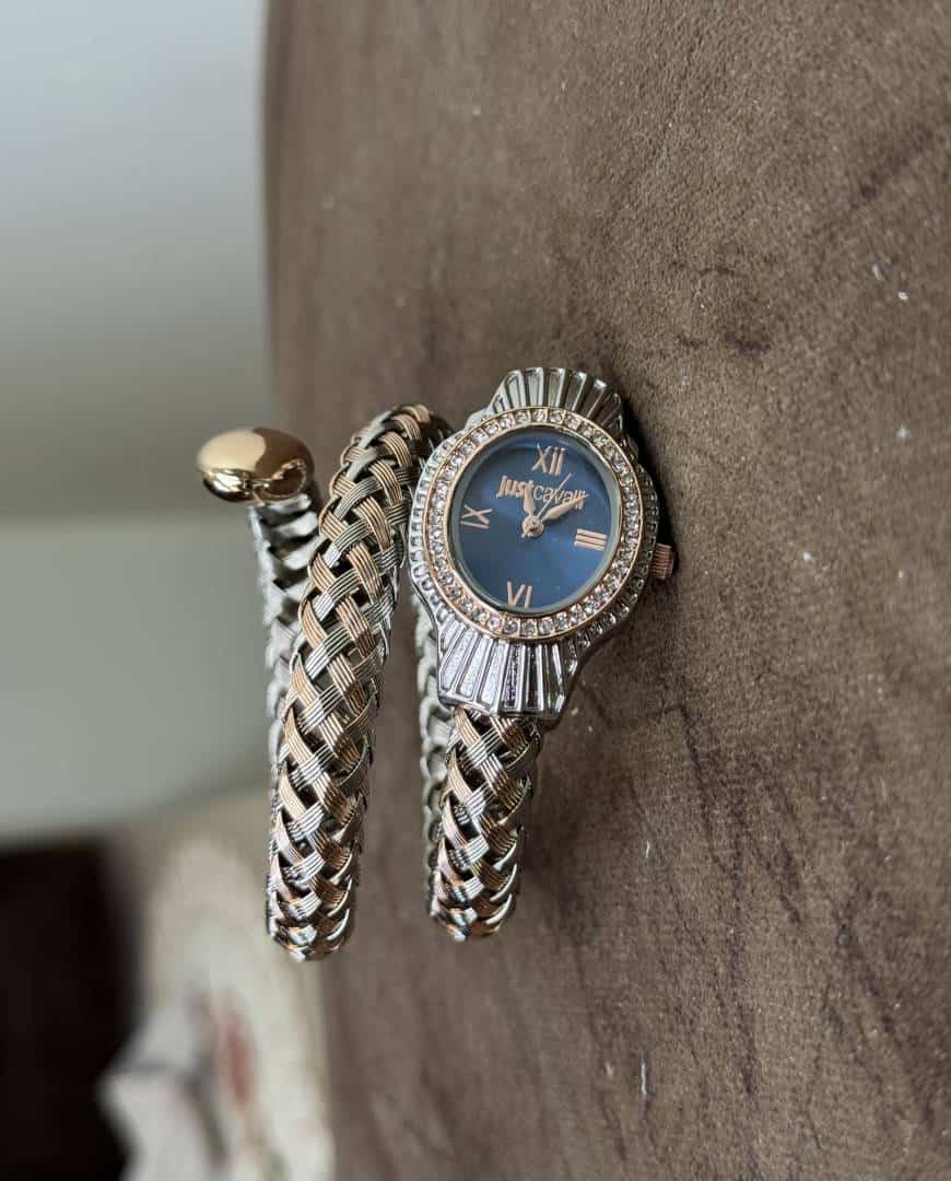 Just Cavalli Twined Dual Tone With Blue Dial Premium Ladies Watch Secondary image