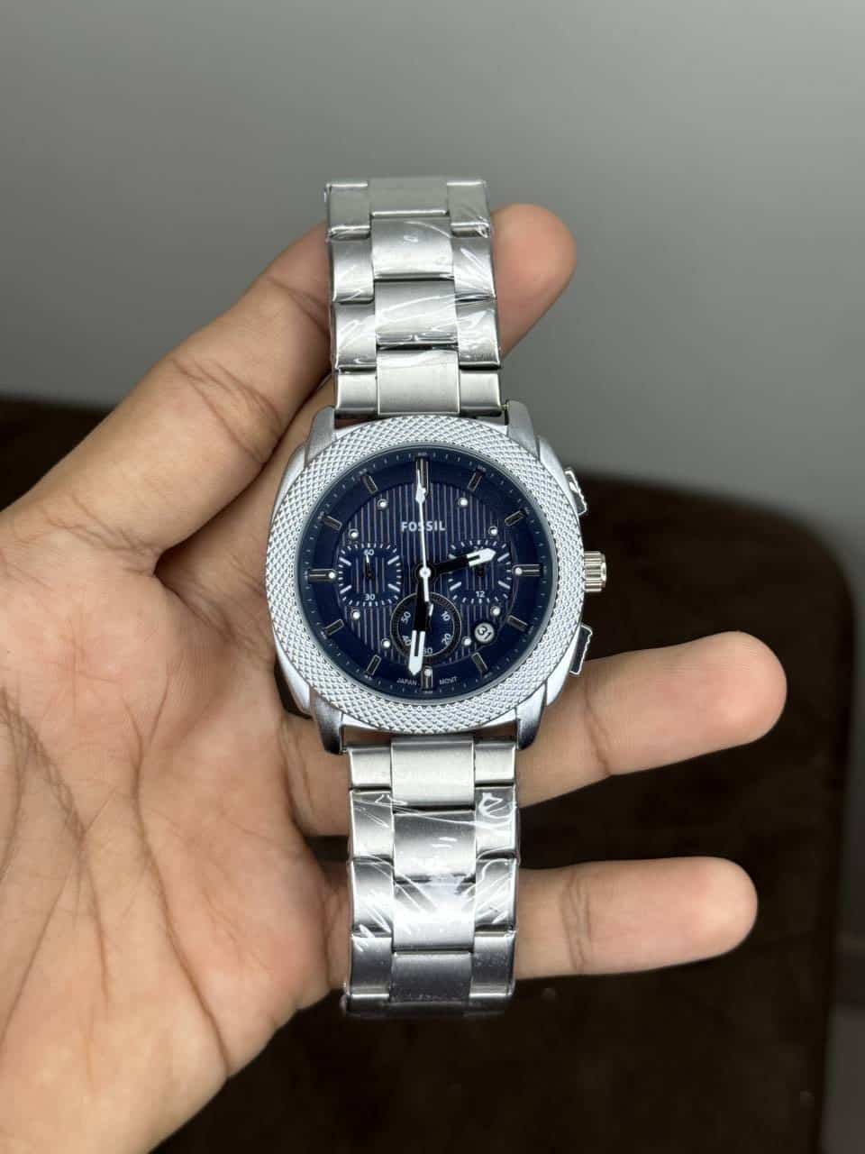 Fossi l Silver Blue Dial Chronograph Metal Watch Main image