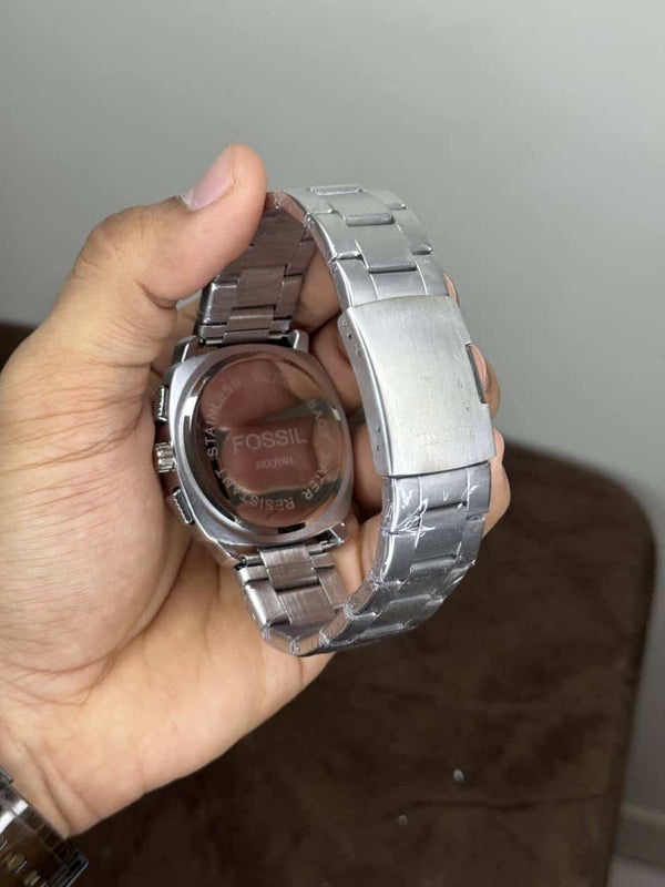 Fossi l Silver Blue Dial Chronograph Metal Watch