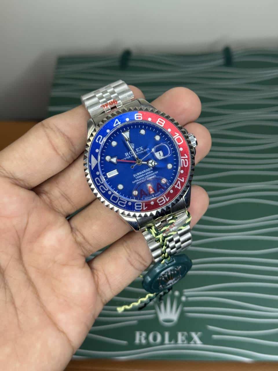 Role x Submariner Silver Blue Open Back Premium Watch