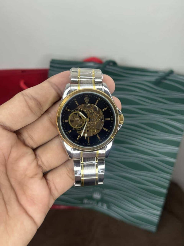 Role X  Dual Tone With White Metal Automatic Premium Watch