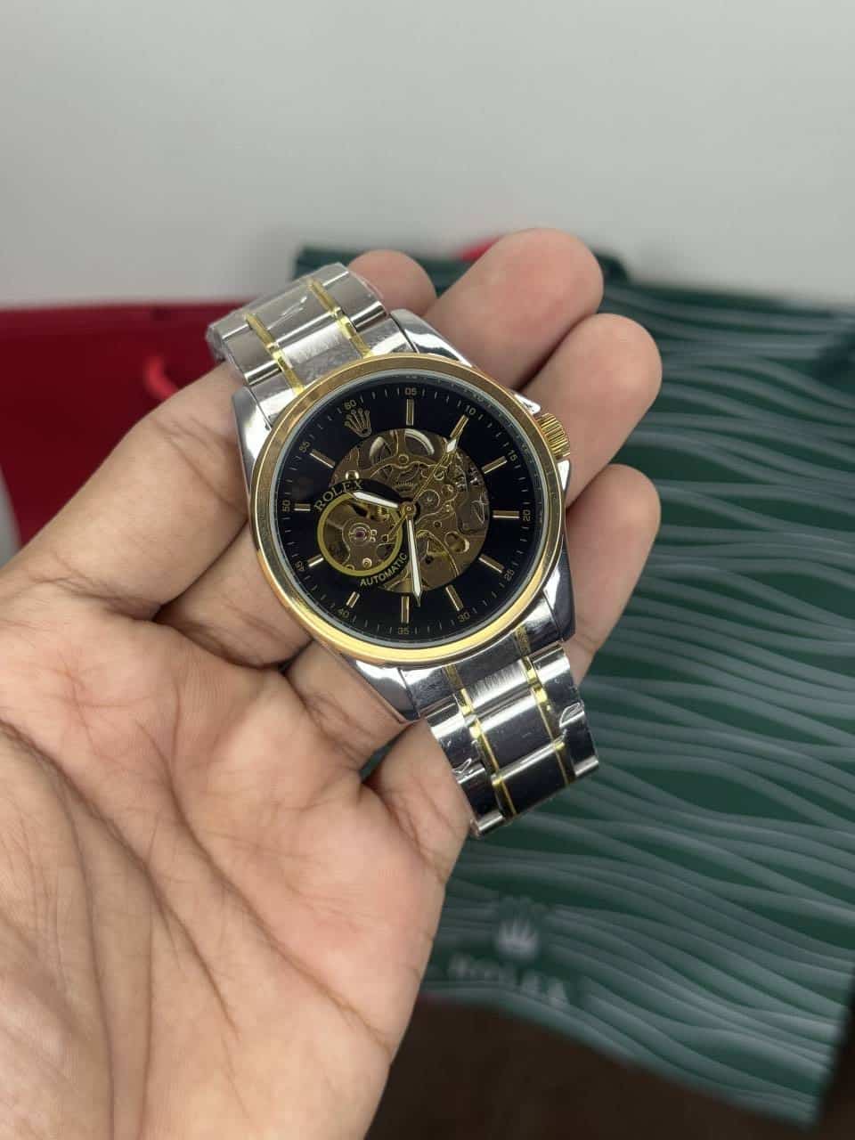 Role X  Dual Tone With White Metal Automatic Premium Watch