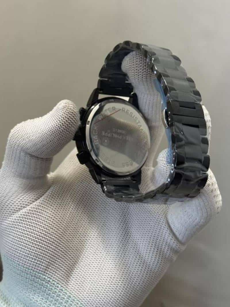 Patek Philippe Black Gold With White Dial Chronograph Watch