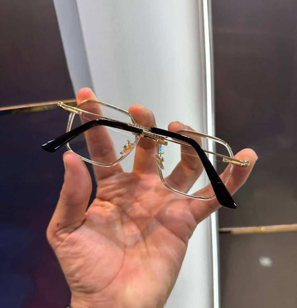 Prad a Milano Transparent Gold Luxury Glasses 7787