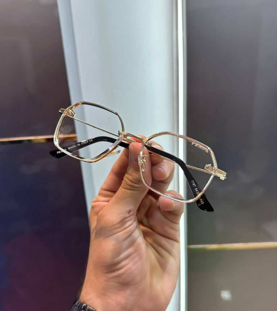 Prad a Milano Transparent Gold Luxury Glasses 7787