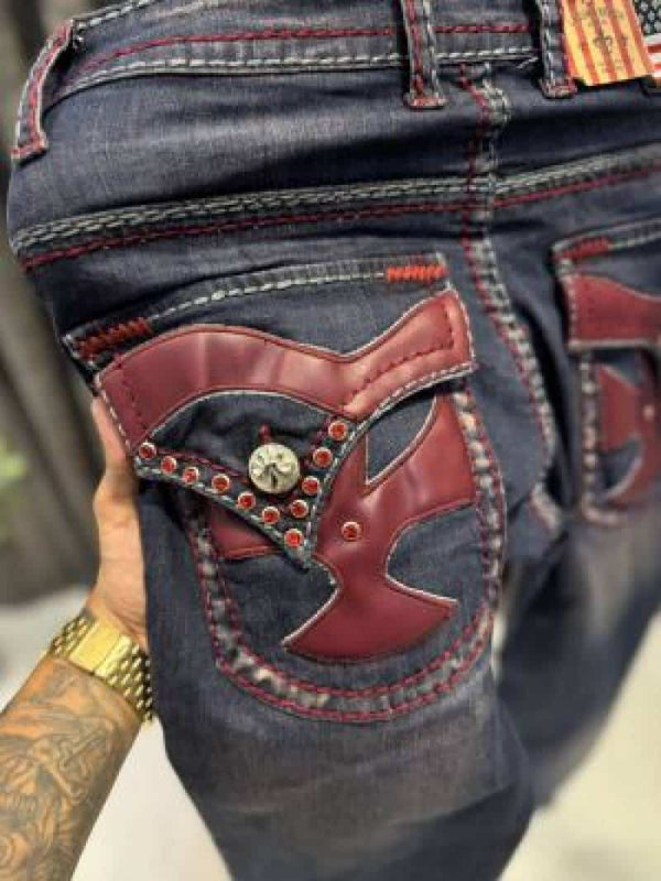 TRUE RELIGION BOOTCUT BLUE RED STITCHE