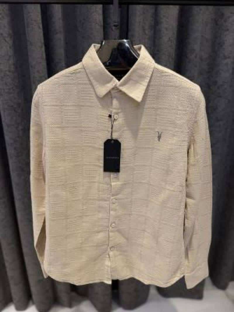 ALL_SAINTS CHEST LOGO FULL SLEEVES IMPORTED SHIRT LIGHT YELLOW Main image
