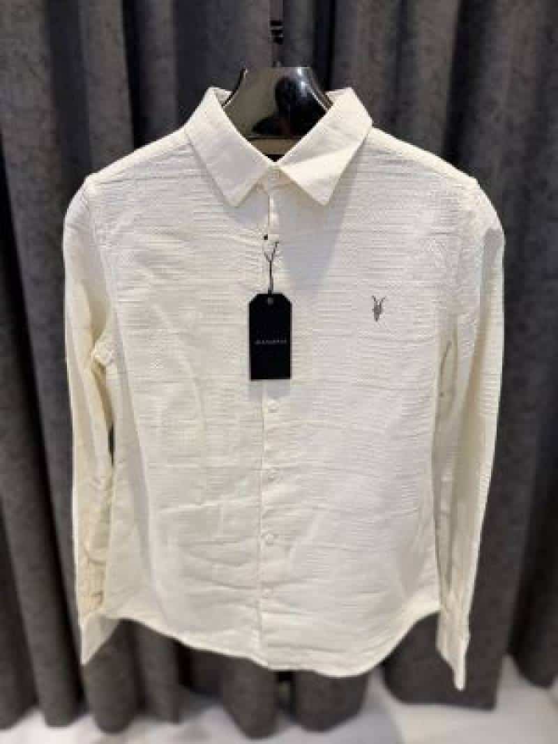ALL_SAINTS CHEST LOGO FULL SLEEVES IMPORTED SHIRT CREAM Main image