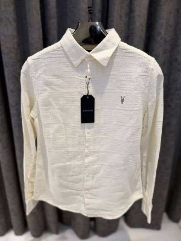 ALL_SAINTS CHEST LOGO FULL SLEEVES IMPORTED SHIRT CREAM