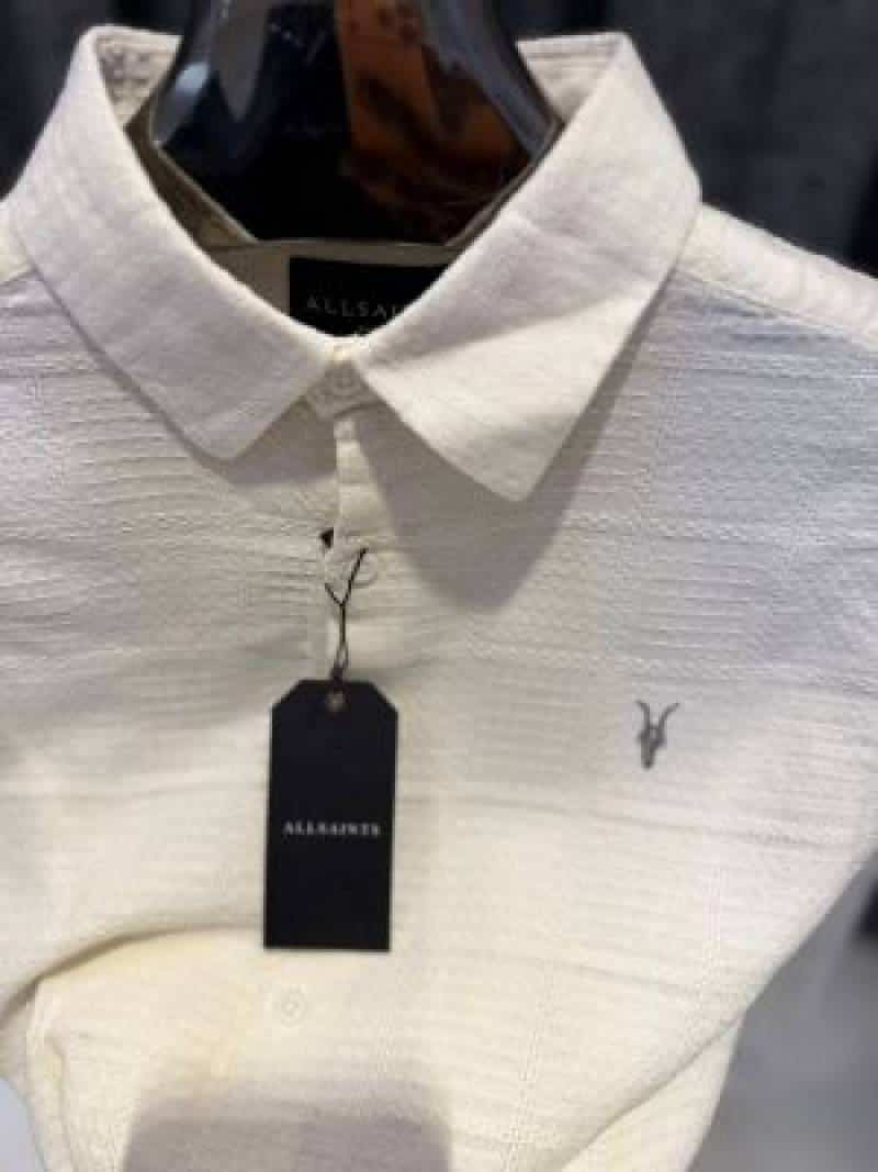 ALL_SAINTS CHEST LOGO FULL SLEEVES IMPORTED SHIRT CREAM Secondary image