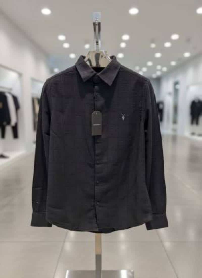 ALL_SAINTS CHEST LOGO FULL SLEEVES IMPORTED SHIRT BLACK Main image