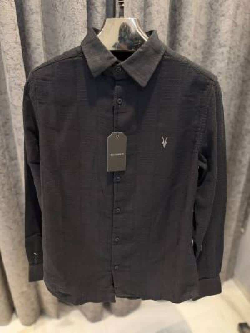 ALL_SAINTS CHEST LOGO FULL SLEEVES IMPORTED SHIRT BLACK
