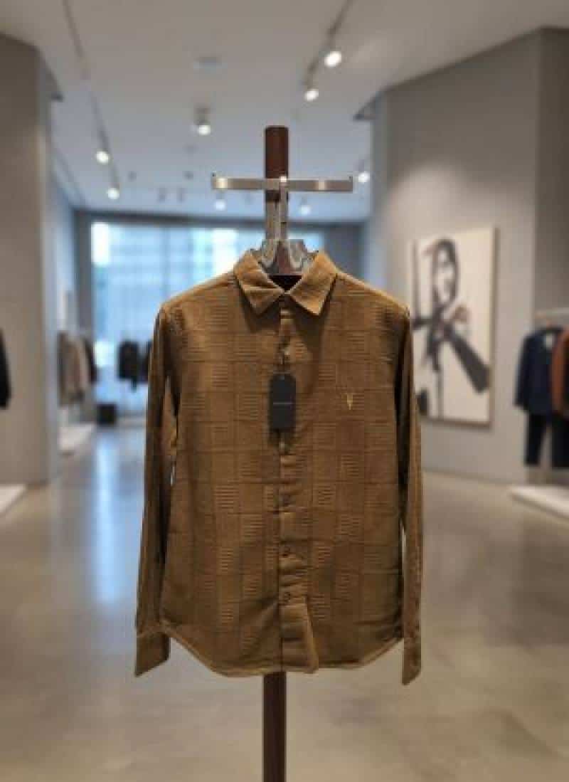 ALL_SAINTS CHEST LOGO FULL SLEEVES IMPORTED SHIRT COFFEE BROWN Main image