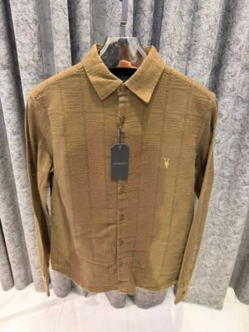 ALL_SAINTS CHEST LOGO FULL SLEEVES IMPORTED SHIRT COFFEE BROWN Secondary image