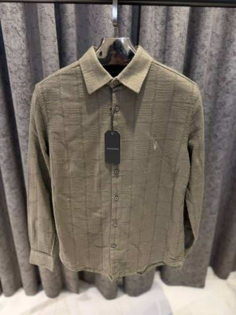 ALL_SAINTS CHEST LOGO FULL SLEEVES IMPORTED SHIRT WHITE LIGHT GREEN
