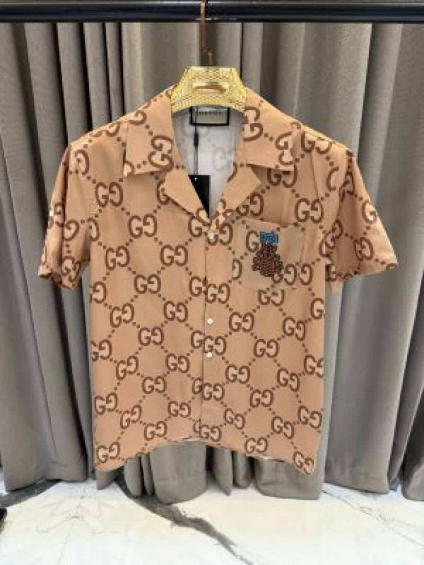 GUCCCI BEE BROWN IMPORTED HALF SLEEVES SHIRT