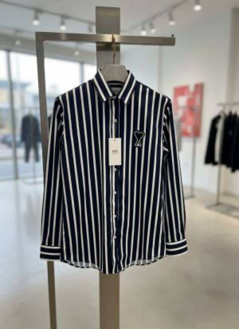 AMI PARIS IMPORTED STORE ARTICLE SHIRT NAVY BLUE