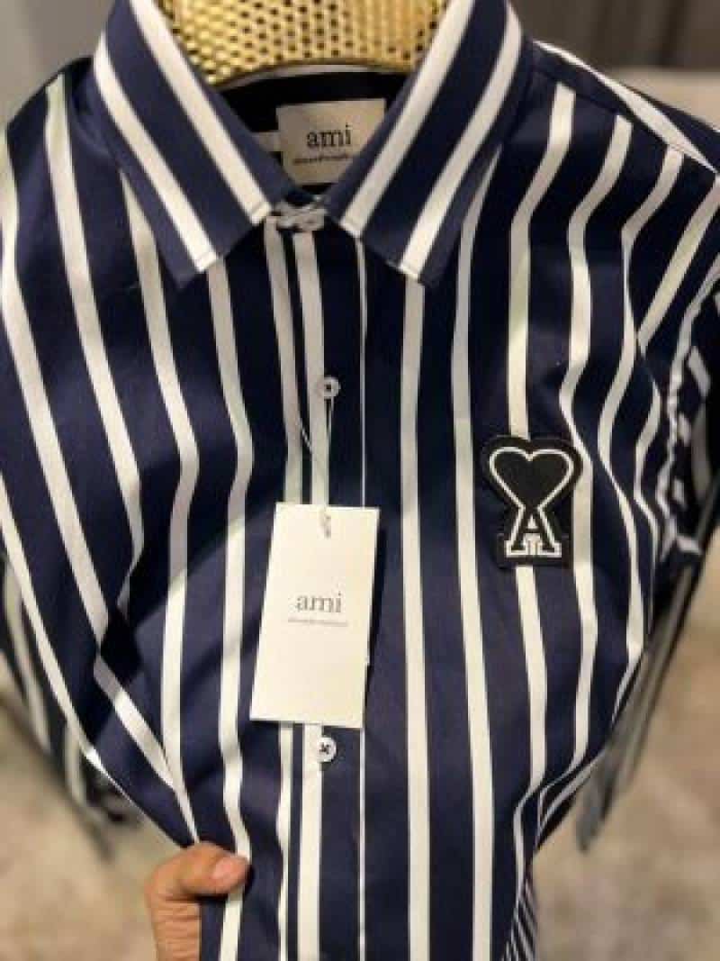 AMI PARIS IMPORTED STORE ARTICLE SHIRT NAVY BLUE