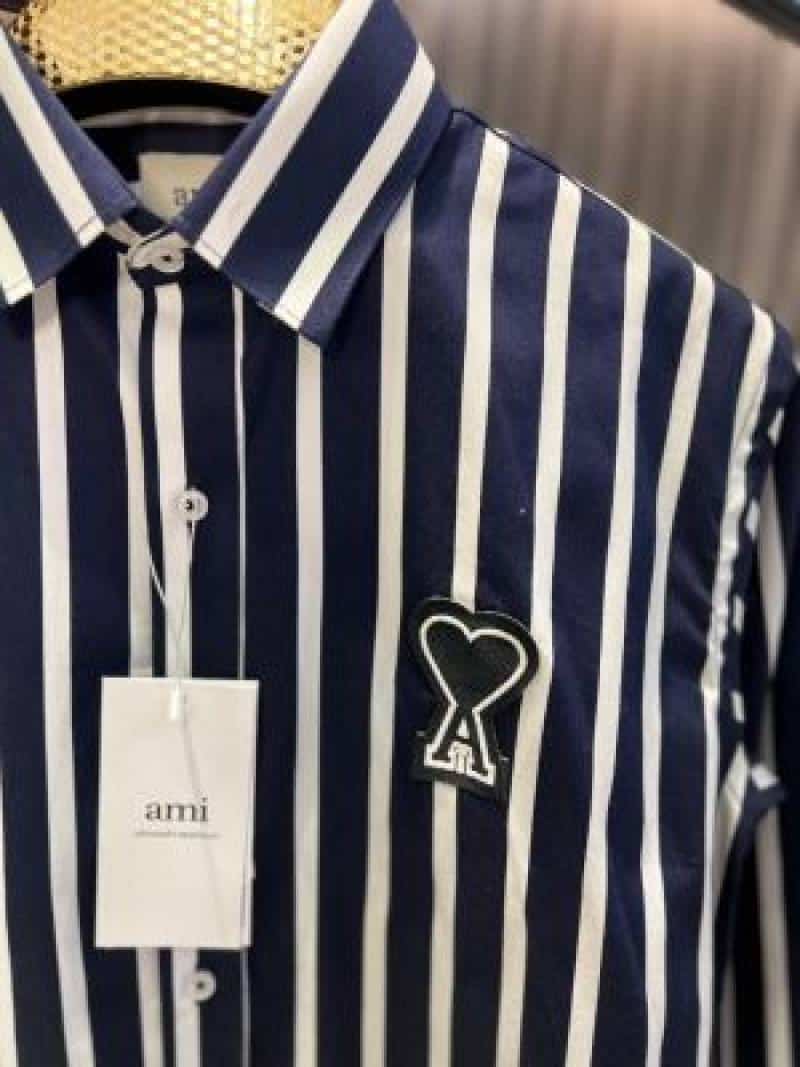 AMI PARIS IMPORTED STORE ARTICLE SHIRT NAVY BLUE