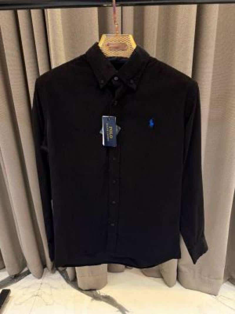 RALPH LAAUREN COUDROY SHIRTS BLACK