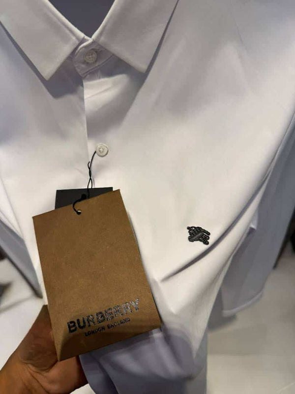 BURBERR-Y IMPORTED TRENDING KOREAN SHIRT WHITE